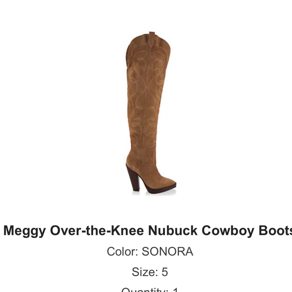 NWT & Box Schutz Over the knee, tan, cowboy boot